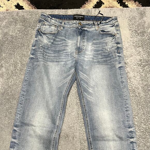 Supply & Demand Jeans Mens 38 XXXL (39x39)  Blue Straight Whisker - Picture 5 of 13